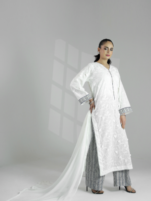 Ivory Grace 3 Piece Embroidered Suit