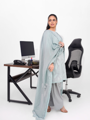 Sage Flow 3 Piece Embroidered Suit